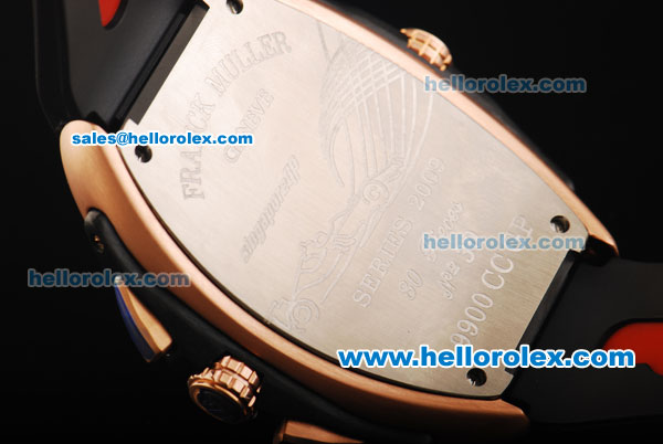 Franck Muller Conquistador F1 Singapore GP Chronograph Quartz Movement Rose Gold Case with Black Dial and Black Bezel - Click Image to Close